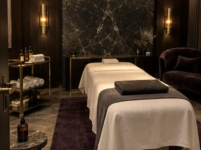 Siyah mermer duvarlı masaj odası — Balaban, Masaj Salonun